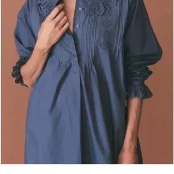 Doen Nerona Shirt Dress in Atlantic Blue - Medium - EUC - Picture 4 of 8